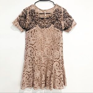 Free People Nude Lace Dress